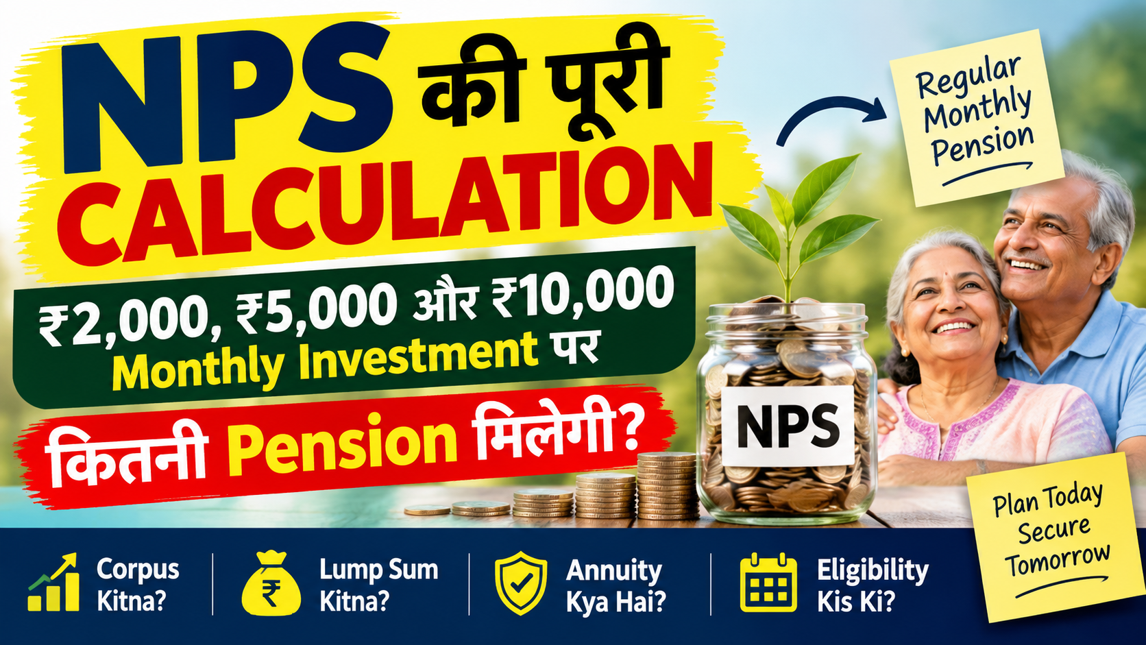 NPS Pension Calculation: ₹2,000, ₹5,000 और ₹10,000 Monthly Investment पर कितनी Pension मिलेगी?